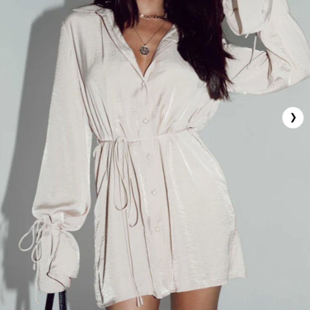 FORBIDDEN MINI DRESS BEIGE